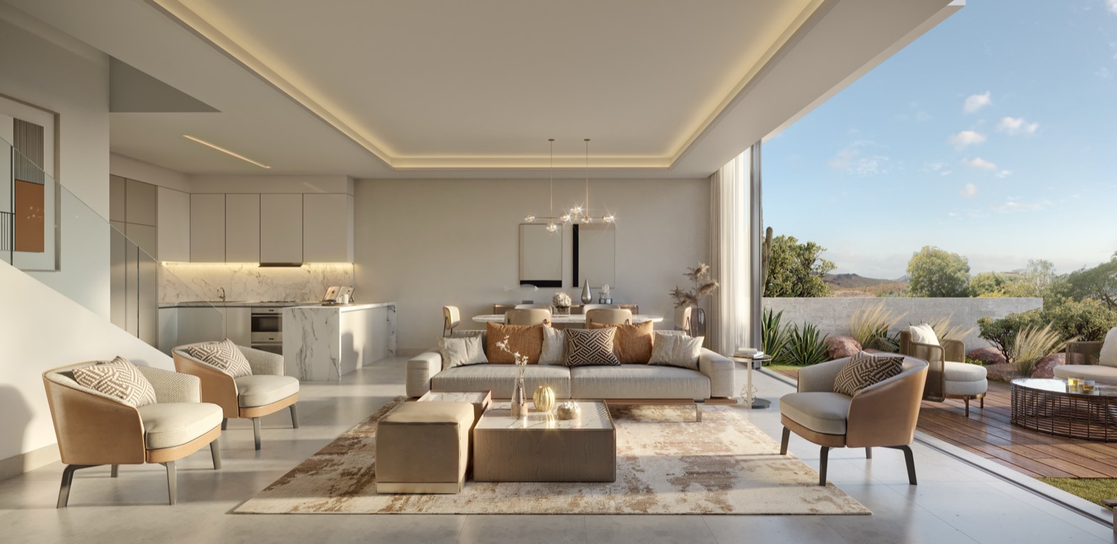 AIDA attached villa living room